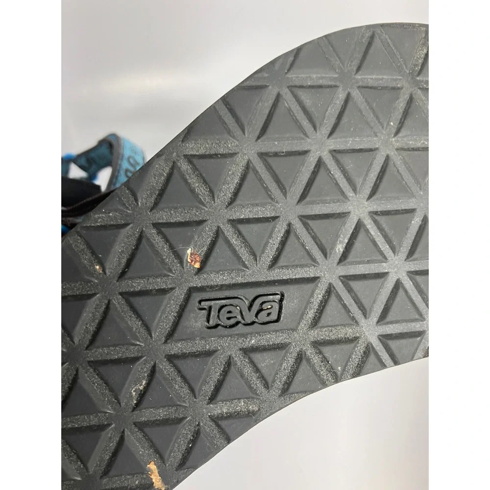 Teva Flatform Universal Sandals Women 9 Blue Good Platform snake Pattern Strappy